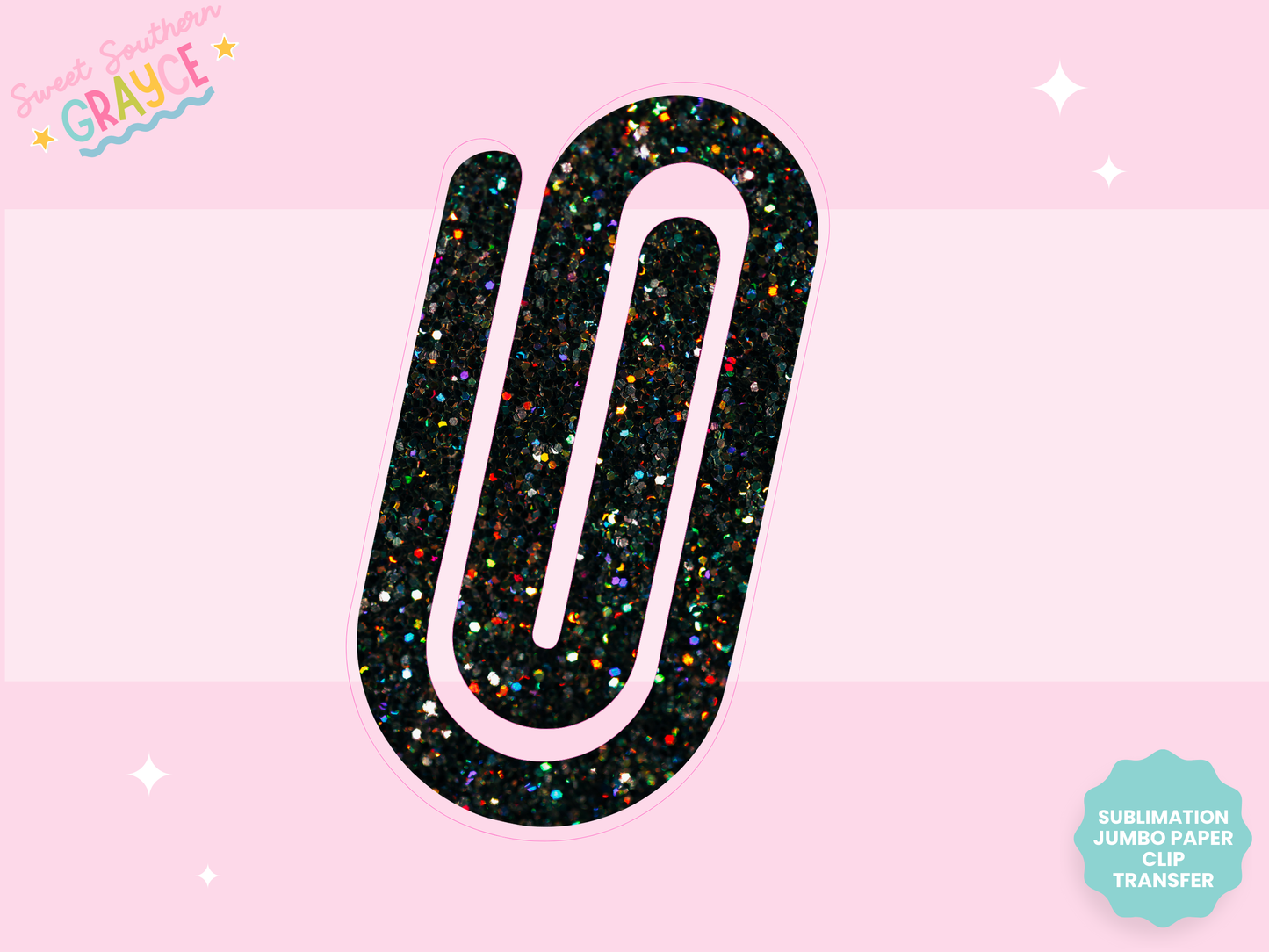 JUMBO PAPER CLIP SUB TRANSFER - NEON SPARKLES