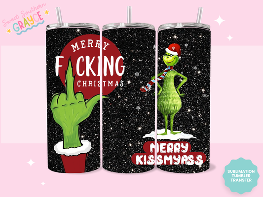 20oz SUBLIMATION TRANSFER - MERRY CHRISTMAS FINGER