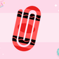 JUMBO PAPER CLIP SUB TRANSFER - RED CRAYON