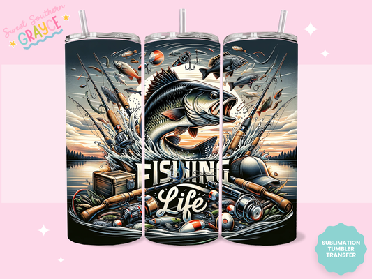 20oz SUBLIMATION TRANSFER - FISHING LIFE