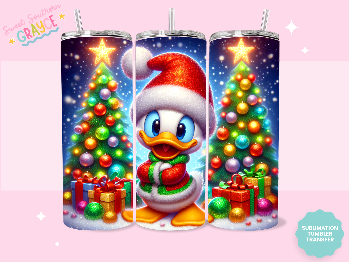 20oz SUBLIMATION TRANSFER - DUCK CHRISTMAS