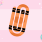 JUMBO PAPER CLIP SUB TRANSFER - ORANGE CRAYON