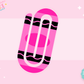 JUMBO PAPER CLIP SUB TRANSFER - PINK CRAYON