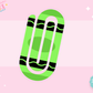 JUMBO PAPER CLIP SUB TRANSFER - LIGHT GREEN CRAYON