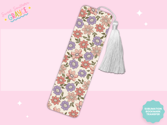 BOOKMARK SUBLIMATION TRANSFER - SPRING FLOWERS