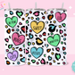 20oz SUBLIMATION TRANSFER - CHEETAH VALENTINE HEARTS