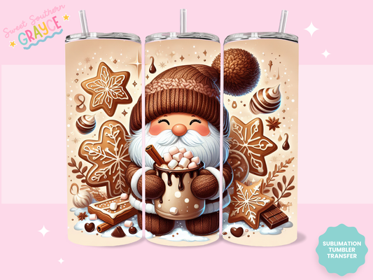 20oz SUBLIMATION TRANSFER - HOT CHOCOLATE SANTA