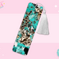 BOOKMARK SUBLIMATION TRANSFER - TURQ BOHO COW PRINT