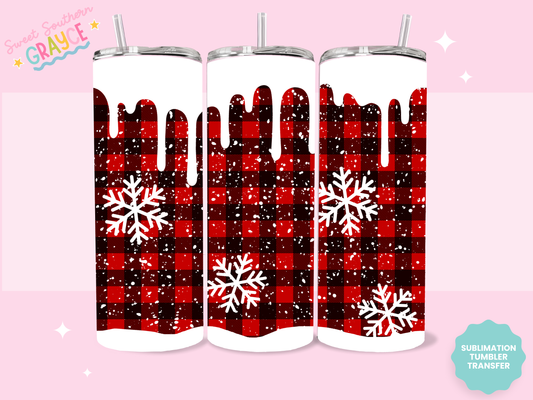 20oz SUBLIMATION TRANSFER - FLANNEL SNOWFLAKES