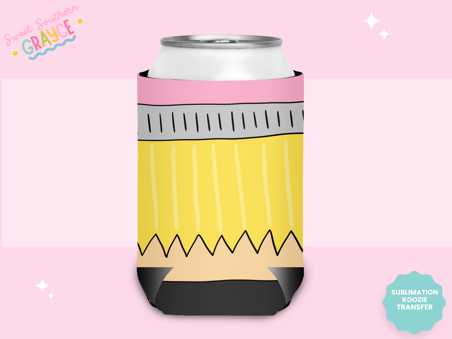 CAN KOOZIE SUB TRANSFER - CUTE PENCIL