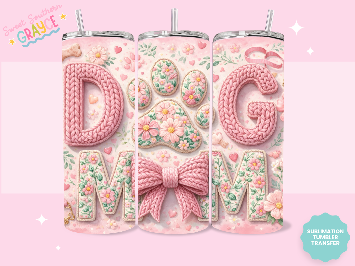 20oz SUBLIMATION TRANSFER- YARN DOG MOM