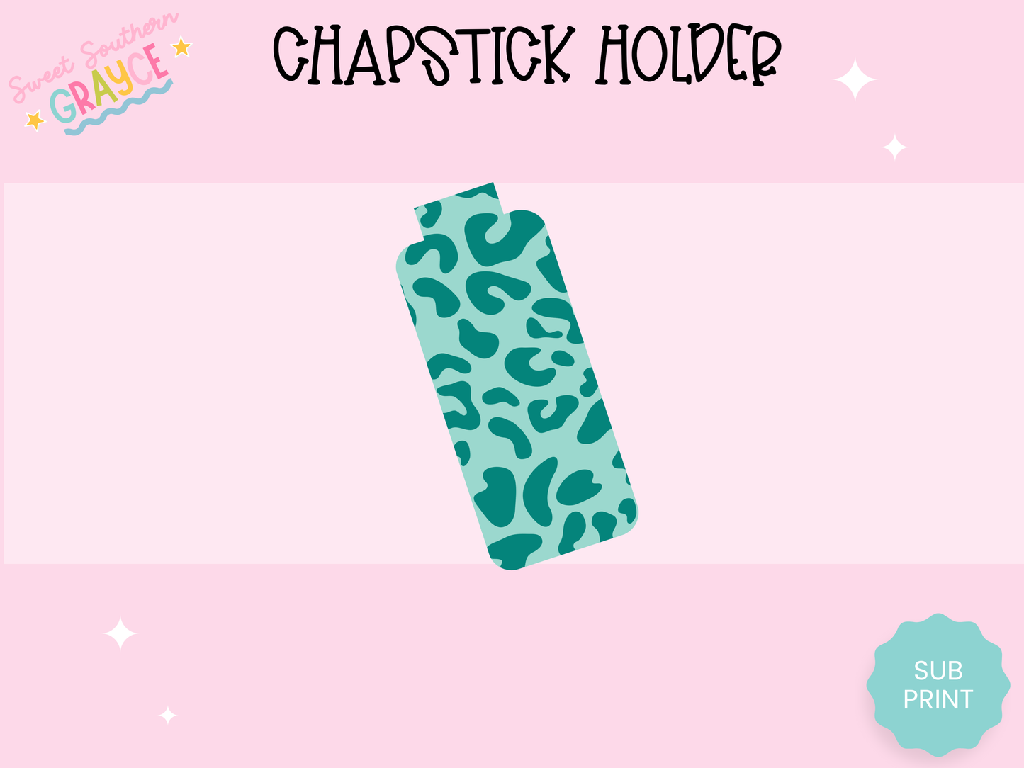 CHAPSTICK HOLDER- TEAL CHEETAH
