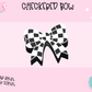 3D STRAW TOPPER- CHECKERED BOW