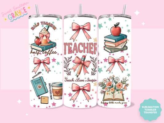 20oz SUBLIMATION TRANSFER - TEACHER BOW