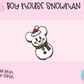 3D STRAW TOPPER- BOY MOUSE SNOWMAN