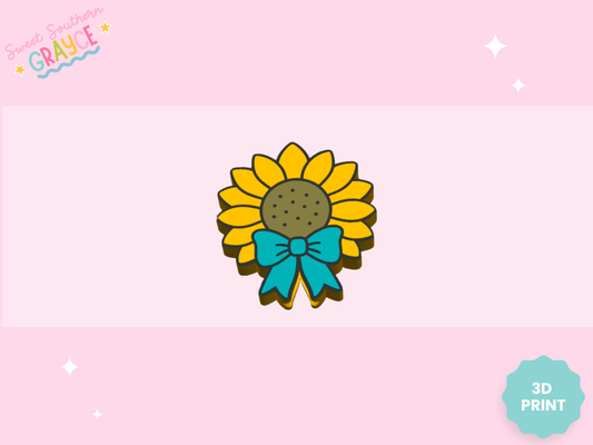 3D STRAW TOPPER- SUNFLOWER BOW