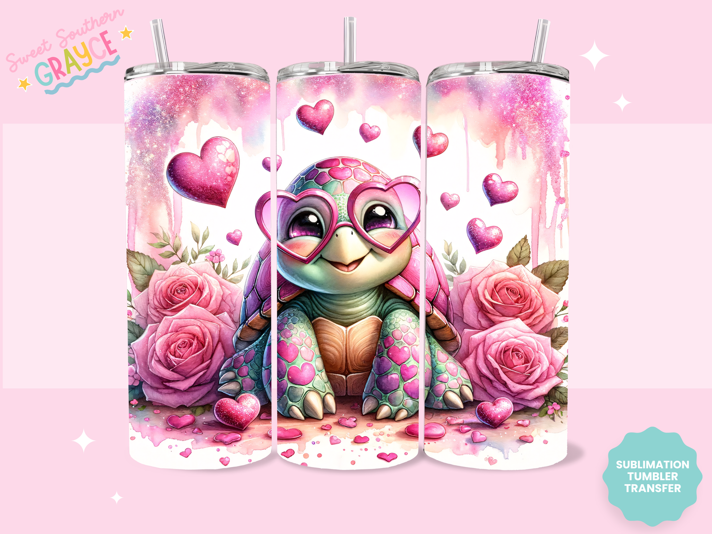20oz SUBLIMATION TRANSFER - LOVE TURTLE