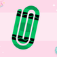 JUMBO PAPER CLIP SUB TRANSFER - GREEN CRAYON