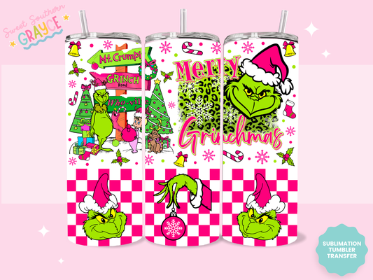 20oz SUBLIMATION TRANSFER - MERRY GRINCHMAS