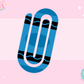 JUMBO PAPER CLIP SUB TRANSFER - BLUE CRAYON