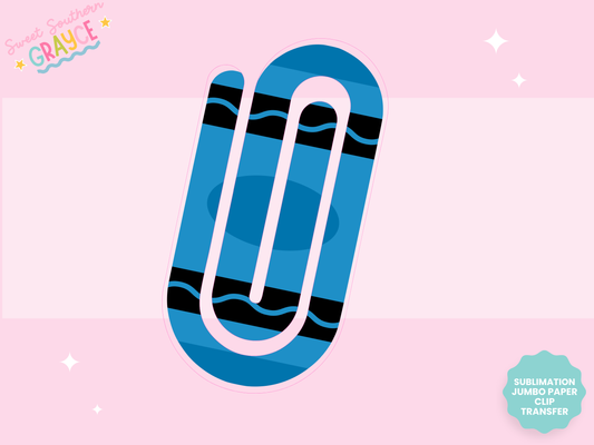 JUMBO PAPER CLIP SUB TRANSFER - BLUE CRAYON