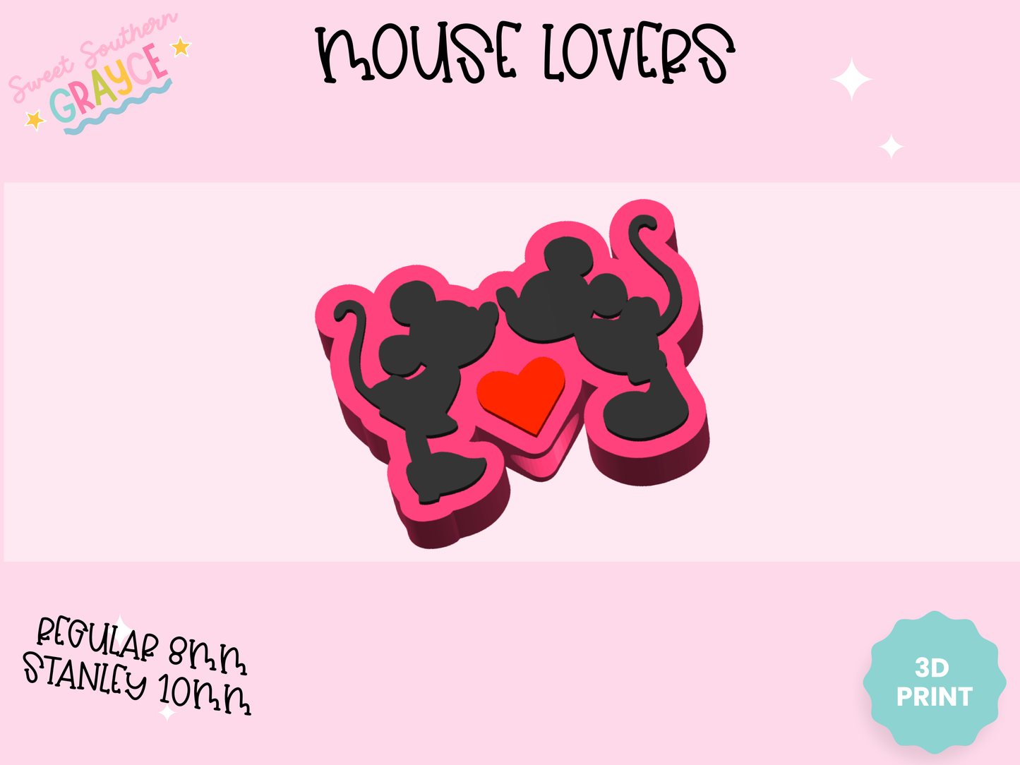 3D STRAW TOPPER- MOUSE LOVERS