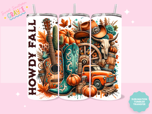 20oz SUBLIMATION TRANSFER - HOWDY FALL