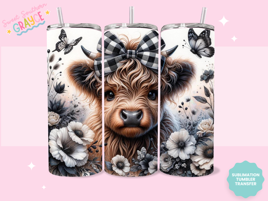 20oz SUBLIMATION TRANSFER - FLORAL BABY HEIFER