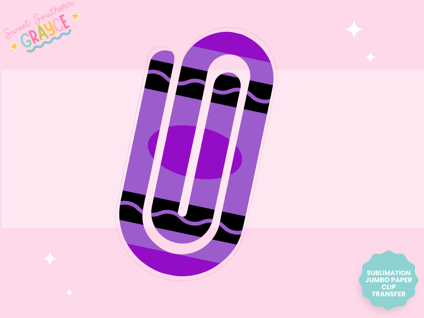 JUMBO PAPER CLIP SUB TRANSFER - PURPLE CRAYON