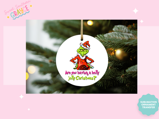 ORNAMENT SUBLIMATION TRANSFER - GMAN JOLLY CHRISTMAS