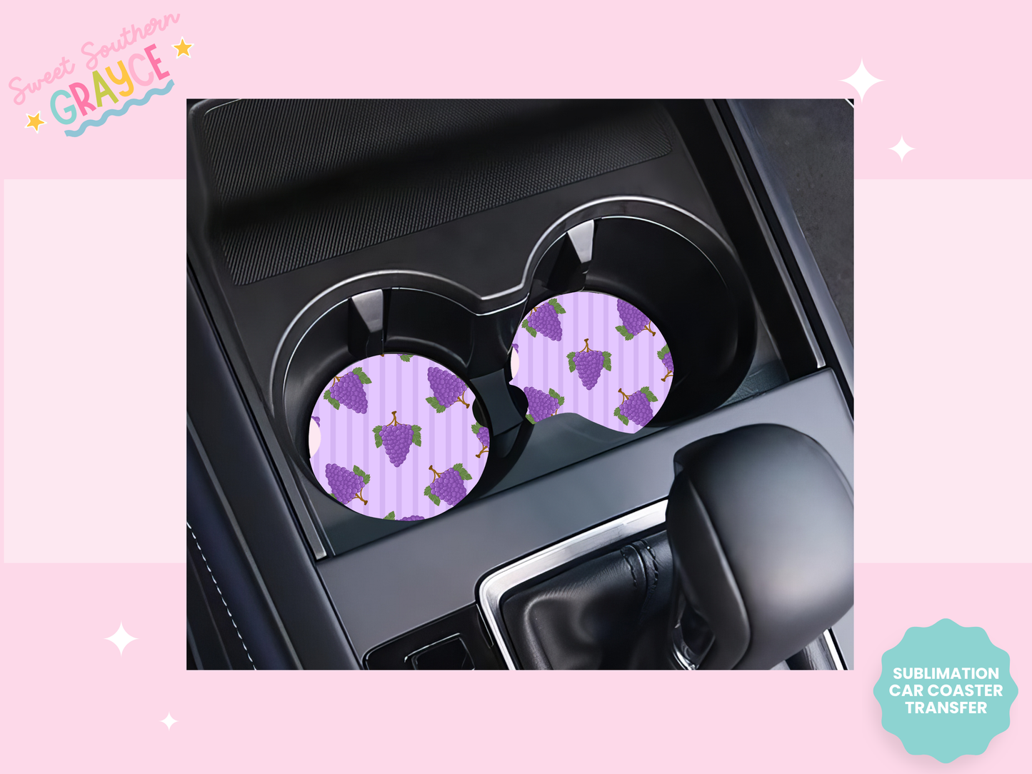 CAR COASTER SUBLIMATION TRANSFER - GRAPES