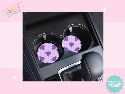 CAR COASTER SUBLIMATION TRANSFER - GRAPES