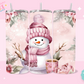 20oz SUBLIMATION TRANSFER - PINK SNOWMAN