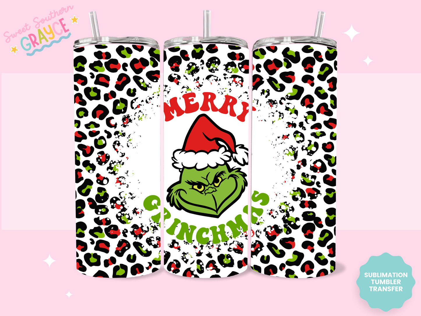 20oz SUBLIMATION TRANSFER - GREEN MAN CHRISTMAS