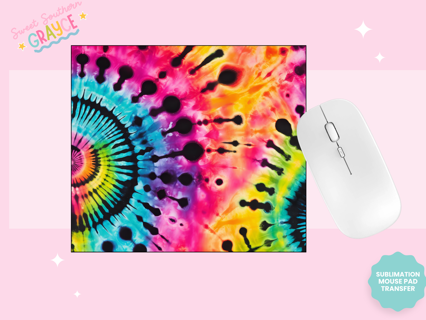 MOUSE PAD SUBLIMATION TRANSFER - TIE DYE