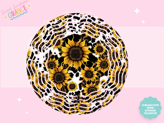 WIND SPINNER SUB TRANSFER - SUNFLOWER CHEETAH