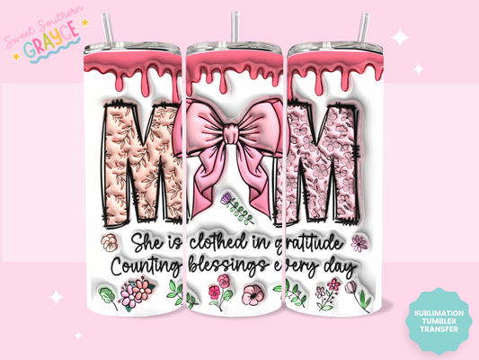 20oz SUBLIMATION TRANSFER - MOM BOW