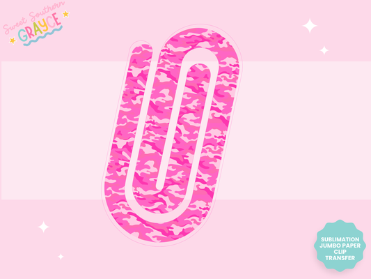 JUMBO PAPER CLIP SUB TRANSFER - PINK CAMO