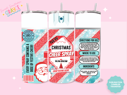 20oz SUBLIMATION TRANSFER - CHRISTMAS CHEER SPRAY