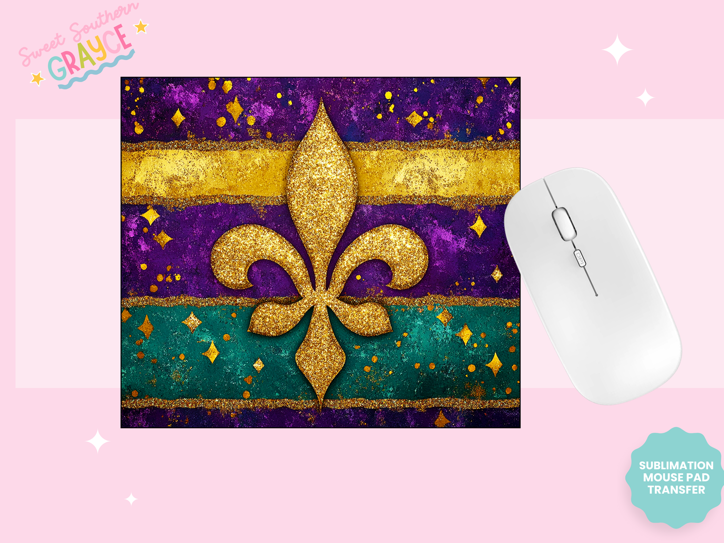 MOUSE PAD SUBLIMATION TRANSFER - MARDI GRAS