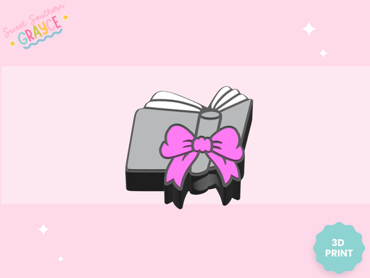 3D STRAW TOPPER- BOOK WITH A BOW
