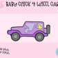 3D STRAW TOPPER- BABY CHICK 4 WHEEL CAR