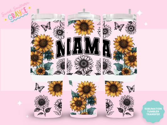 40oz SUBLIMATION TRANSFER- MAMA SUNFLOWER