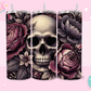 20oz SUBLIMATION TRANSFER - DARK SKULL WITH FLOWERS