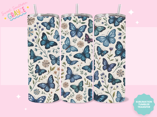 20oz SUBLIMATION TRANSFER- FLOWER BUTTERFLIES