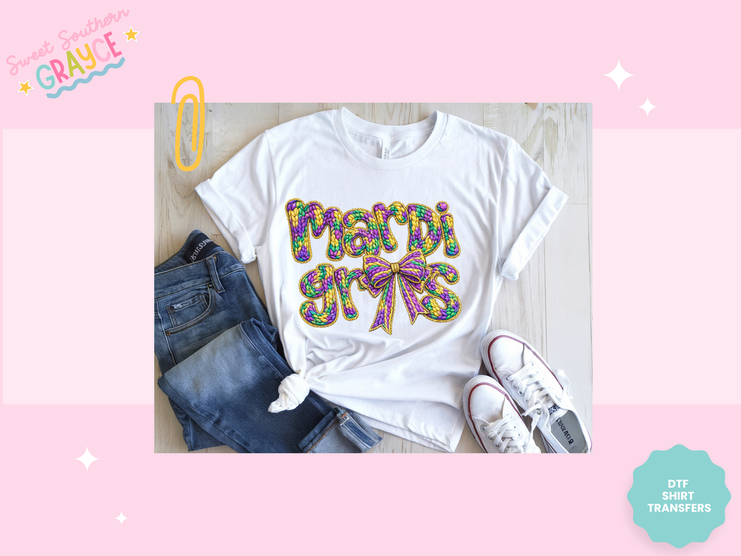 FAUX YARN MARDI GRAS