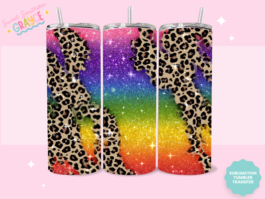 20oz SUBLIMATION TRANSFER - RAINBOW CHEETAH