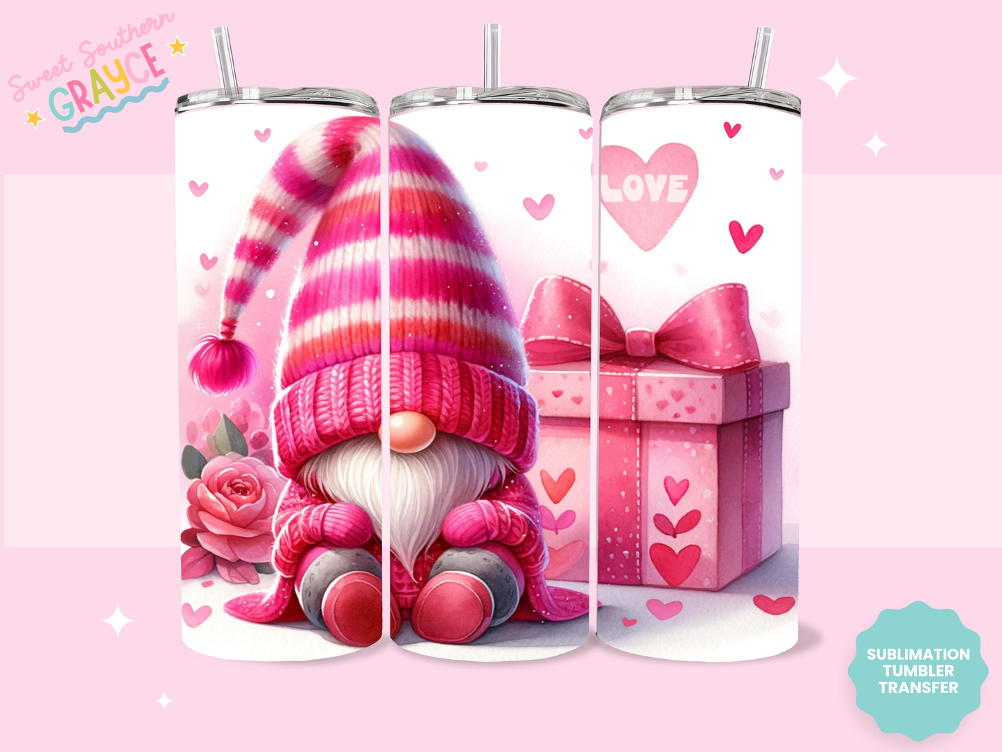 20oz SUBLIMATION TRANSFER - LOVE GNOME