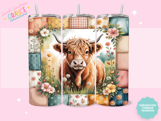20oz SUBLIMATION TRANSFER- HEIFER QUILT