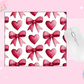 MOUSE PAD SUBLIMATION TRANSFER - PINK BOWS